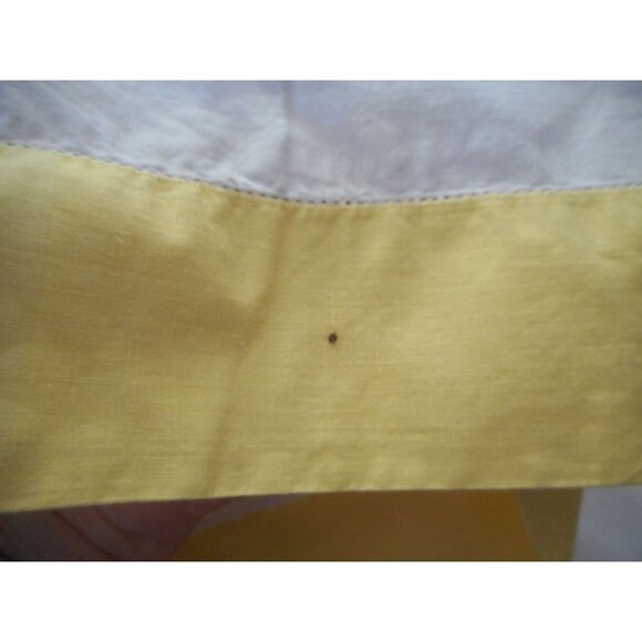 Vintage Yellow White embroidered HIS standard pillowcase - Estate Find #1 - Picture 4 of 4